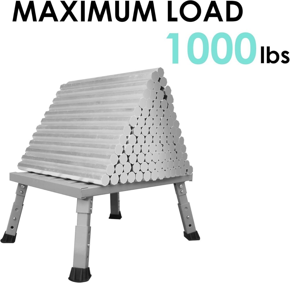 Adjustable Height Aluminum RV Step Stable Foldable Platform Step Stools Non-Slip