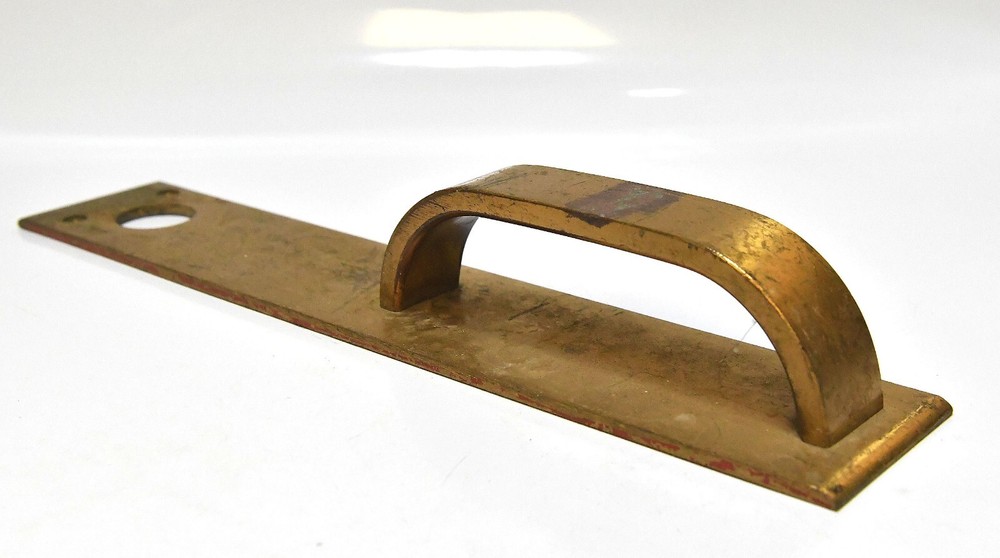VINTAGE LARGE INDUSTRIAL BRASS DOOR PULL HANDLE
