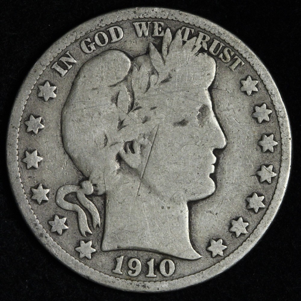 1910-S Barber Silver Half Dollar VG E202 KICC