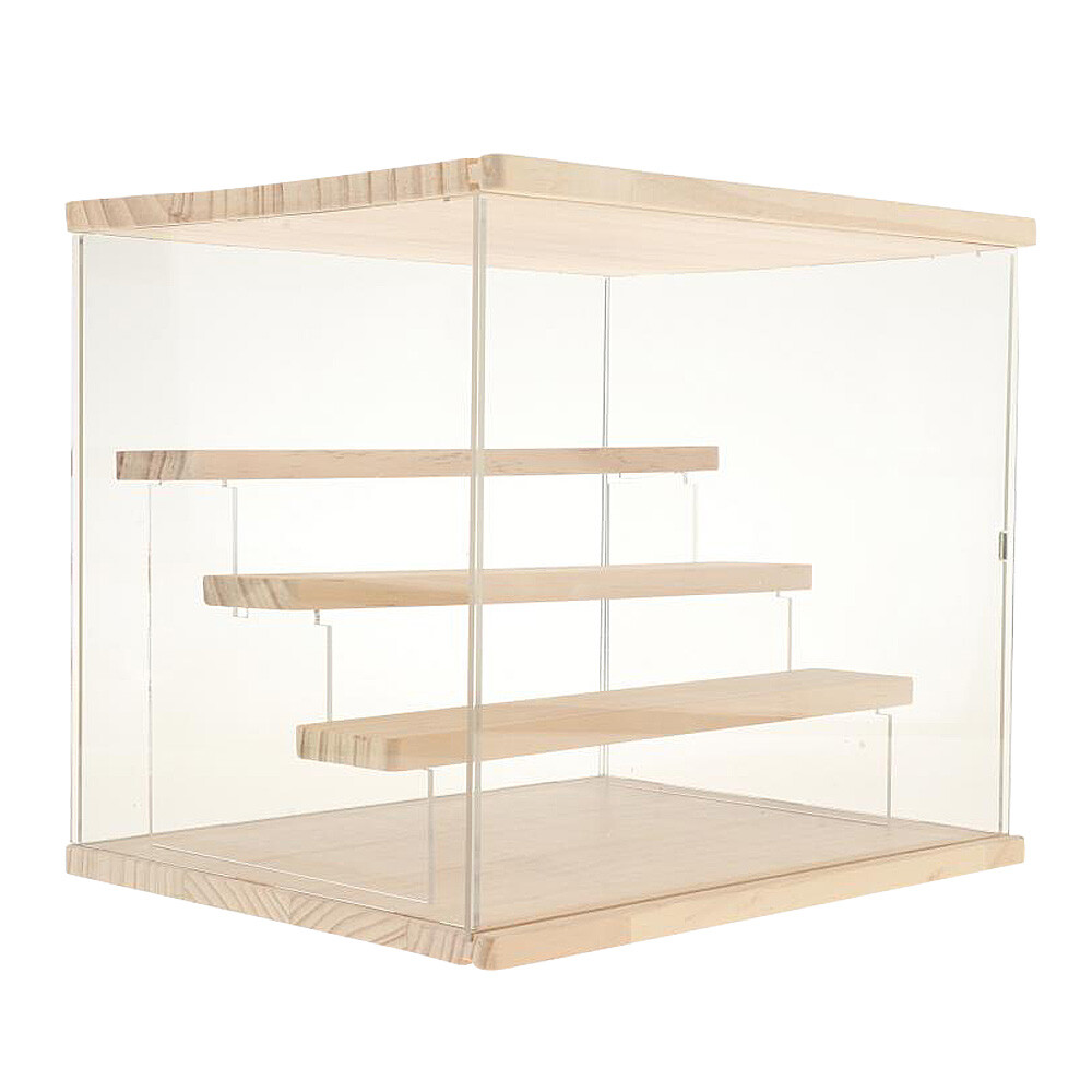 4 Layer Acrylic Display Case 11.8"x9.45"x10.24" Clear Box Dustproof Showcase