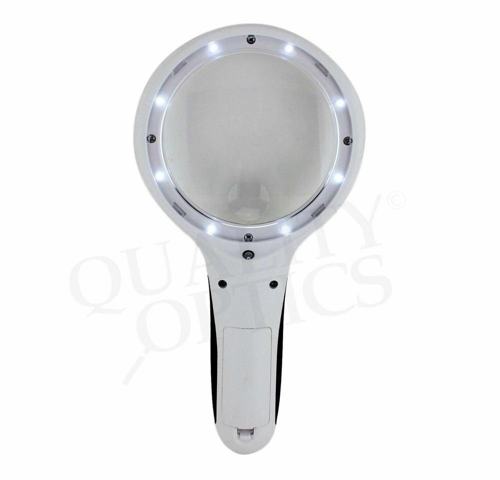 Quality Optics® Easy Grip Illuminated Hand Magnifier 4X/6X Dual function