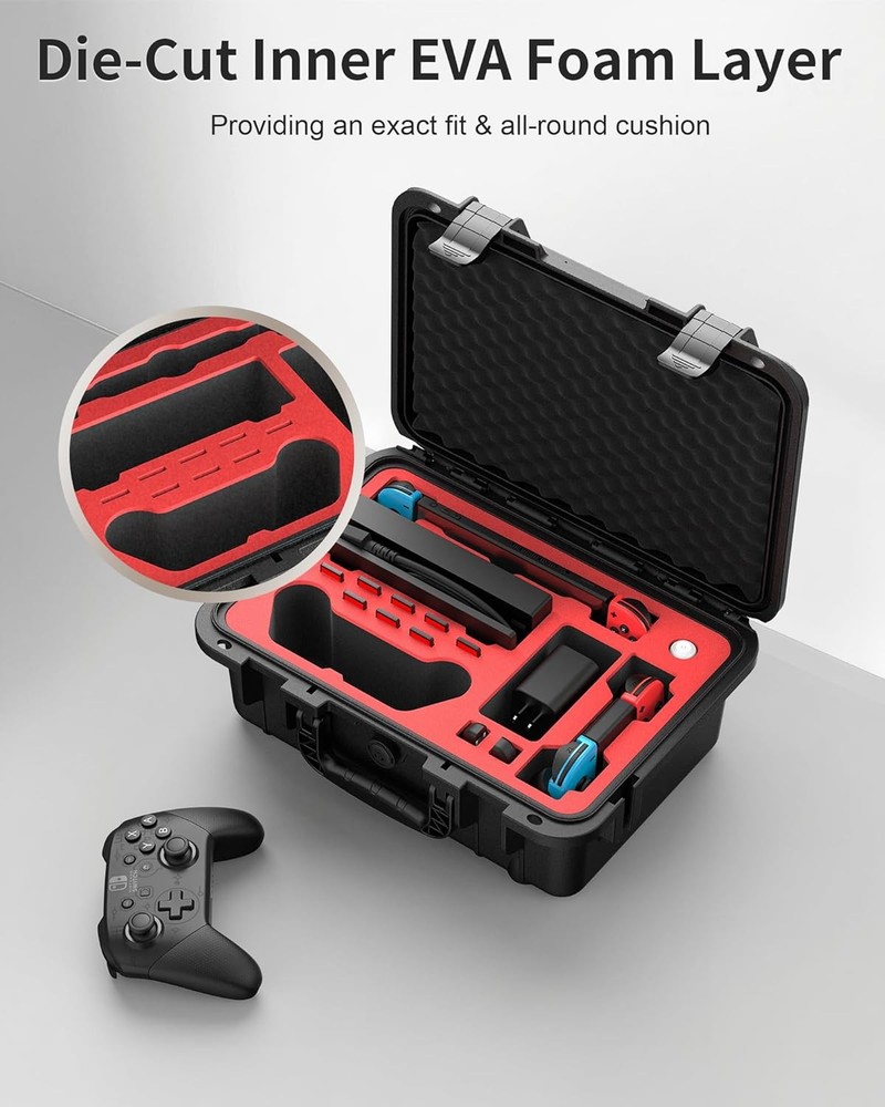 Carrying Case Soft Lining Hard Travel for Nintendo Switch OLED Console Controlle