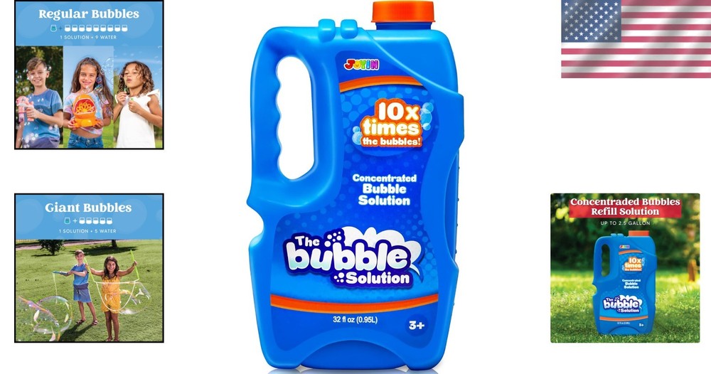 Large 32 OZ Bubble Solution for Wands & Machines - Creates Oversized Bubbles