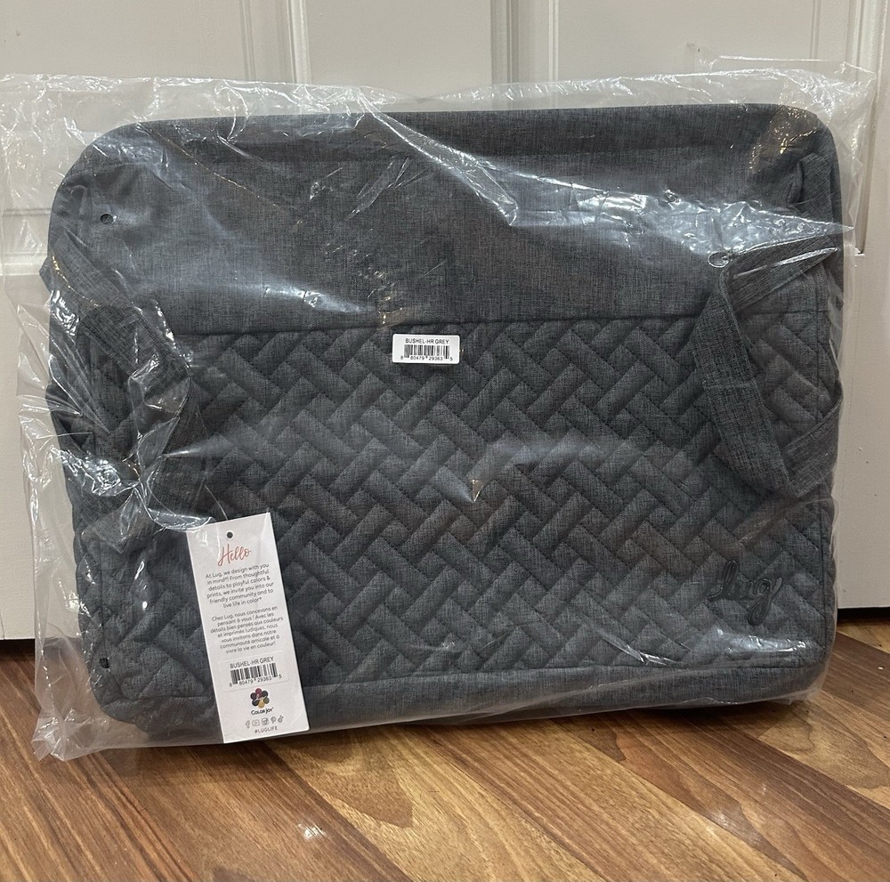 NWT Lug Bushel Home Organizer Double Handle Basket/Bin Heather Grey