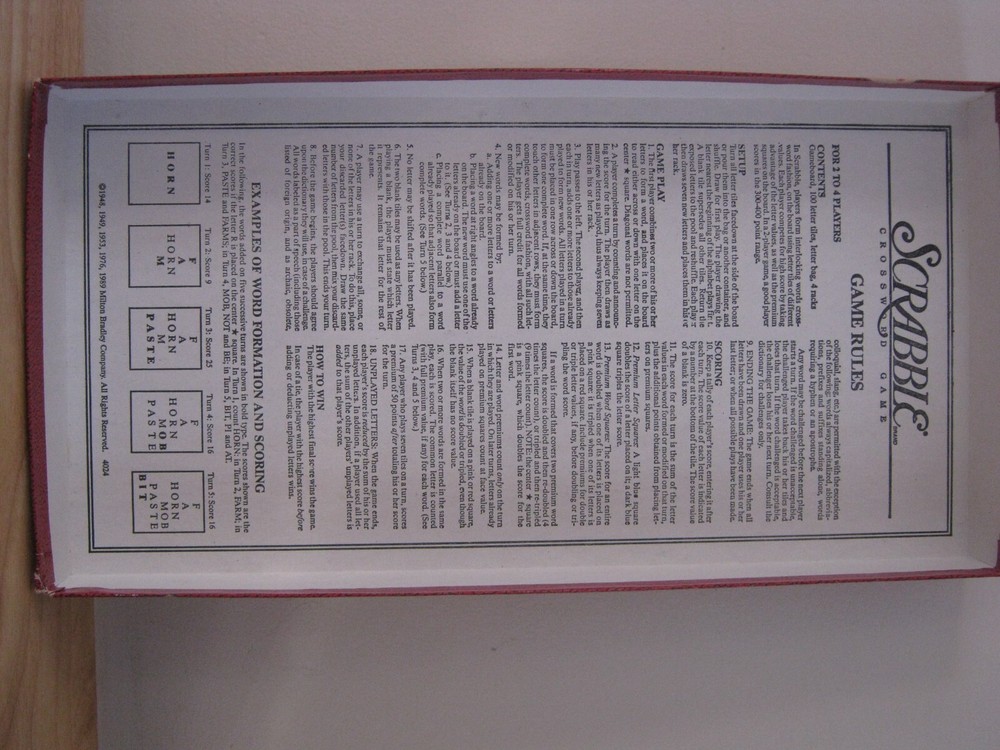 Vintage Scrabble Crossword Game 1989 Complete