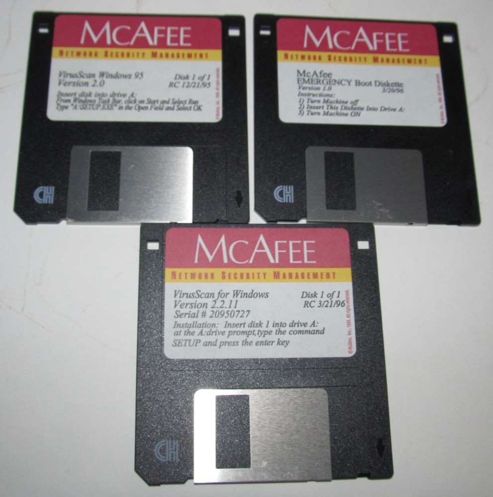 Vintage McAfee Network Security Management Software 3.5"   (Untested)   (GP1)
