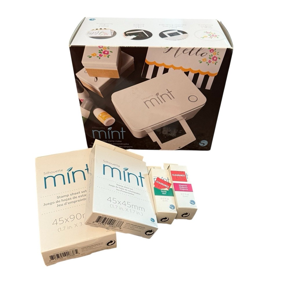 Silhouette Mint Custom Stamp Maker Kit &  Accessories New
