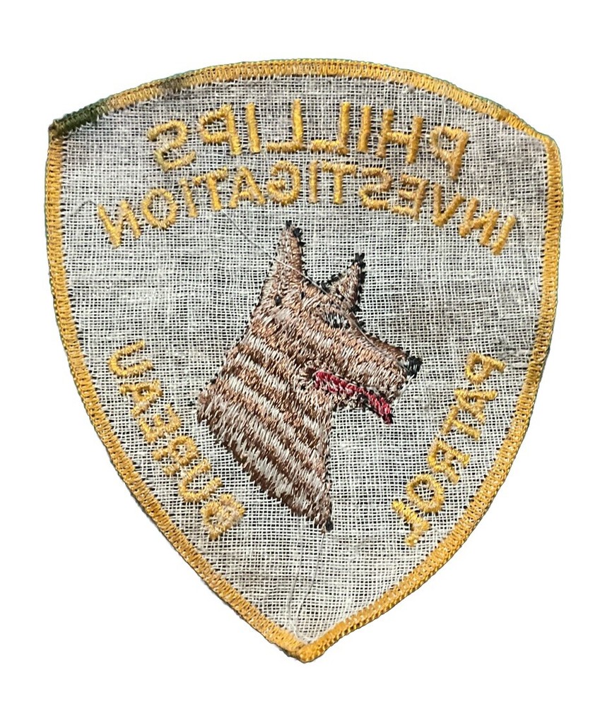 Phillips Investigation Patrol Bureau K9 Patch Vintage