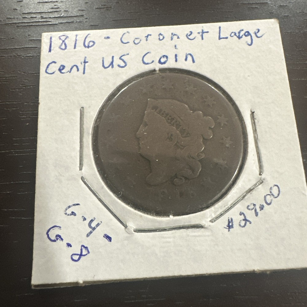 1816 1c Coronet Head Large Cent - VG