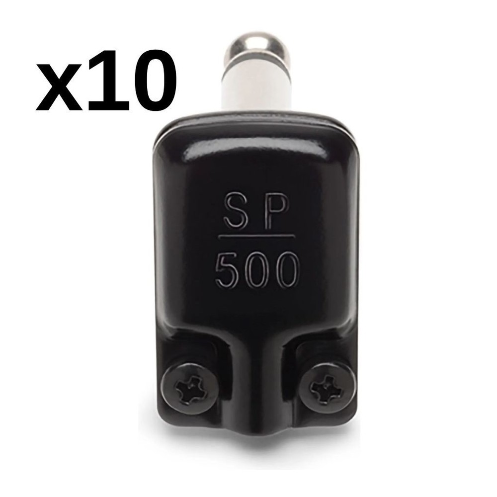 10 Pack - Squareplug SP500BK Low Profile Right Angle TS Plug, Black