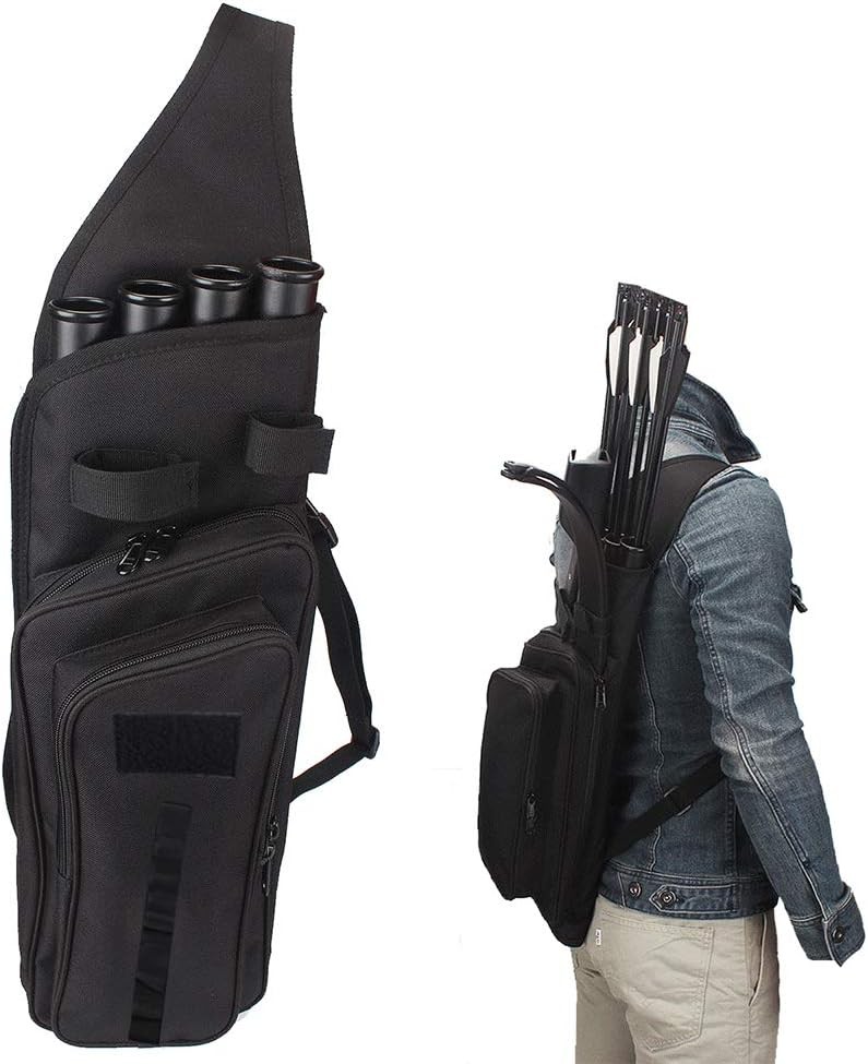 XTACER Multi-Function 4-Tubes Back Field Quiver Training Archery Arrow BLACK