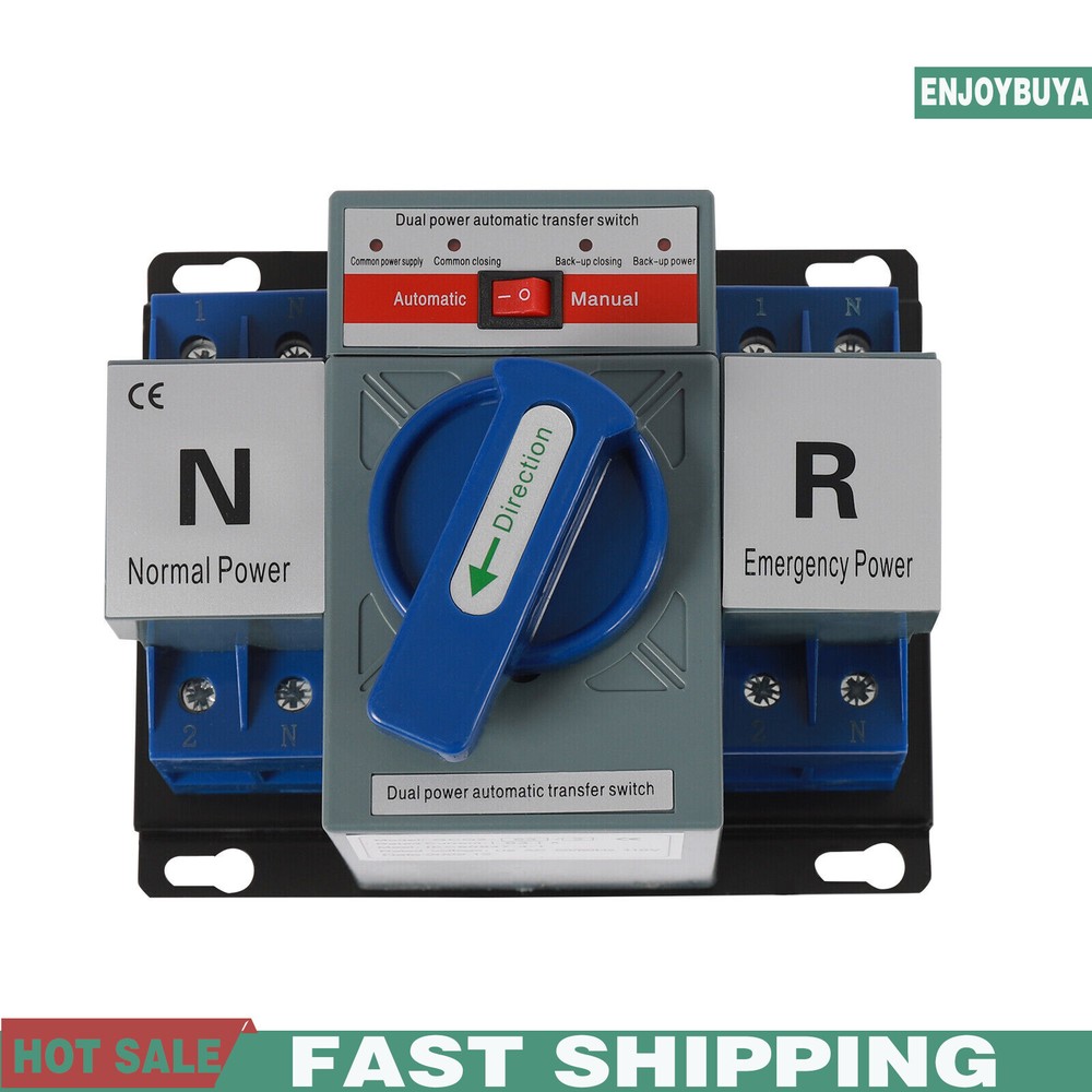 AC110V 2P 63A Mini Dual Power Automatic Transfer Switch Toggle Control Converts