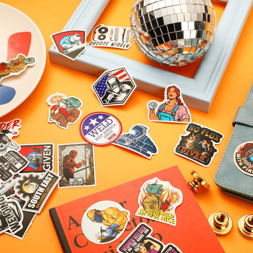 100‑Piece Welding Stickers for Hard Hats Toolboxes & Workers
