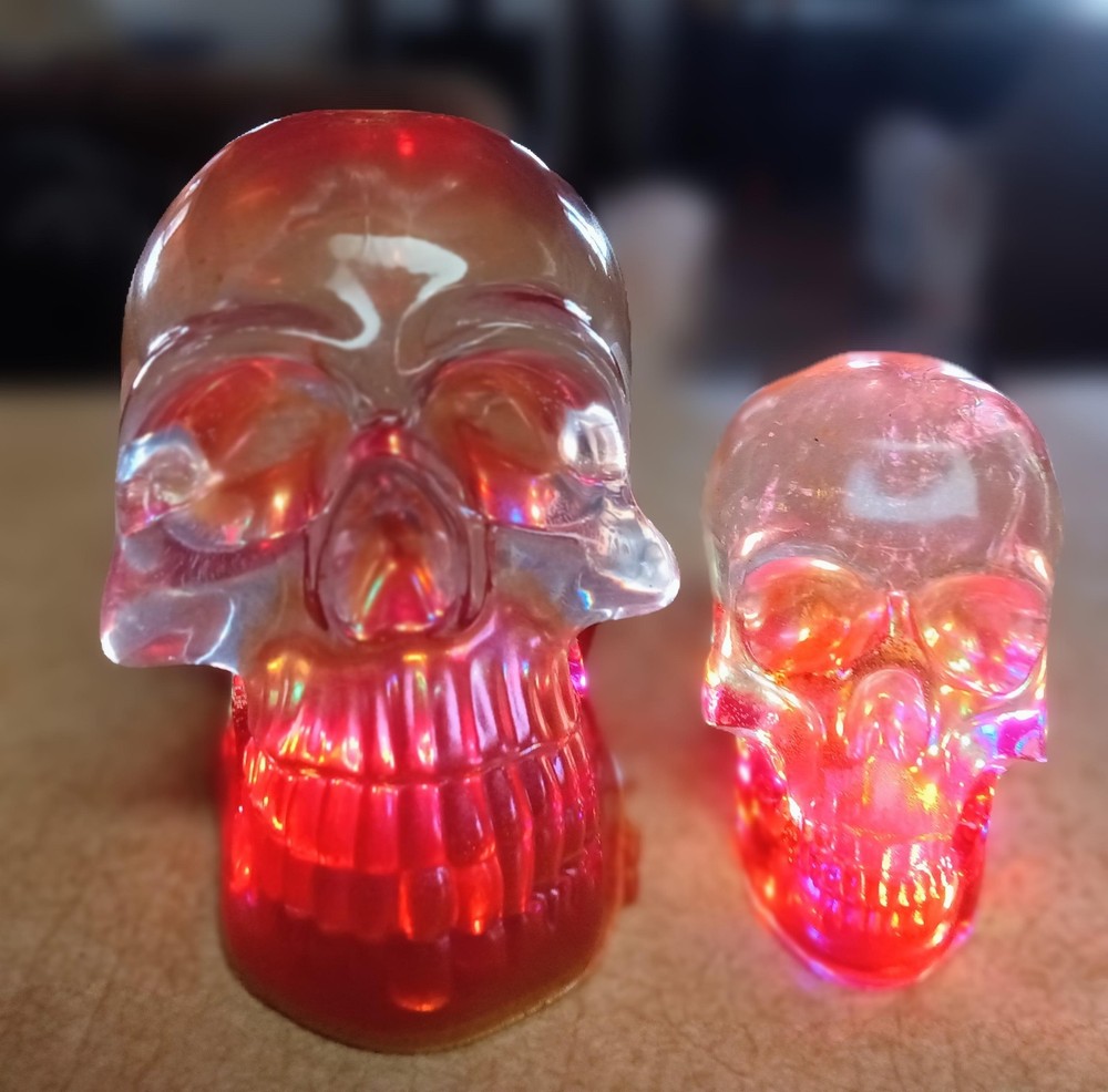 skulls with fairy lights  a large set