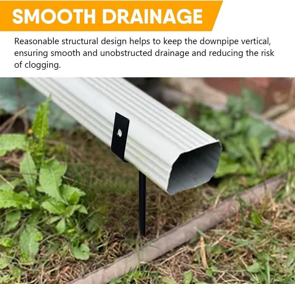 Heavy-Duty Galvanized Iron Downspout Bracket - Adjustable & Eco-Friendly 2-Pack
