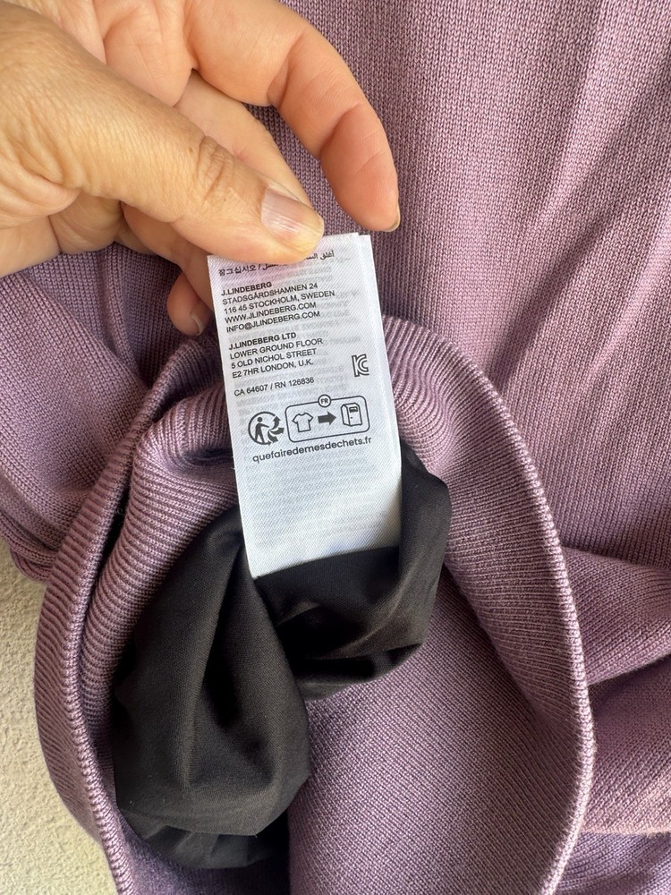 J.Lindeberg Ruth Windbreaker Pullover Wool Sweater Size M Very Grape