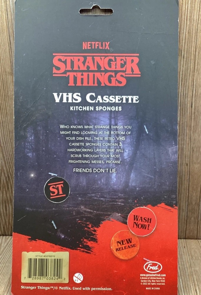 Stranger Things VHS Cassette Shaped Kitchen Sponges