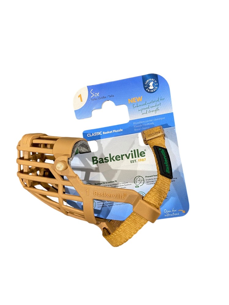 Baskerville, Classic, Basket, Muzzle, Tan, SIZE 1