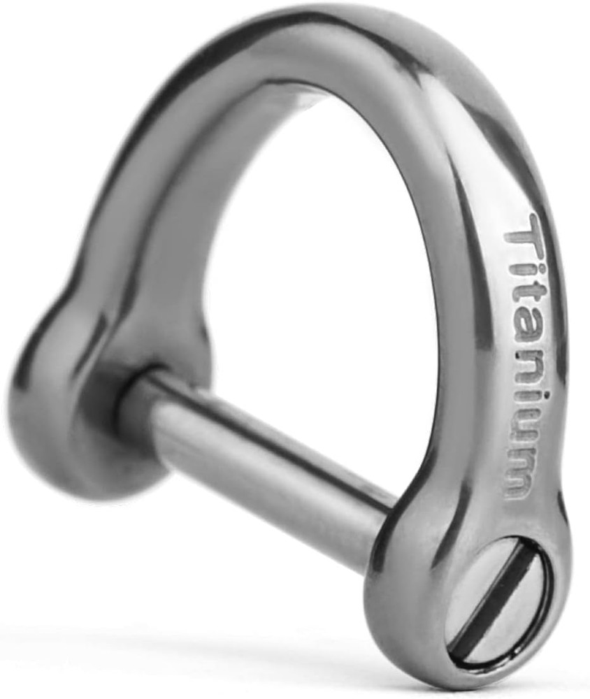 Titanium D-Rings with Screw Shackle, U Shape Key Chains Rings, Car Keys Tools, D