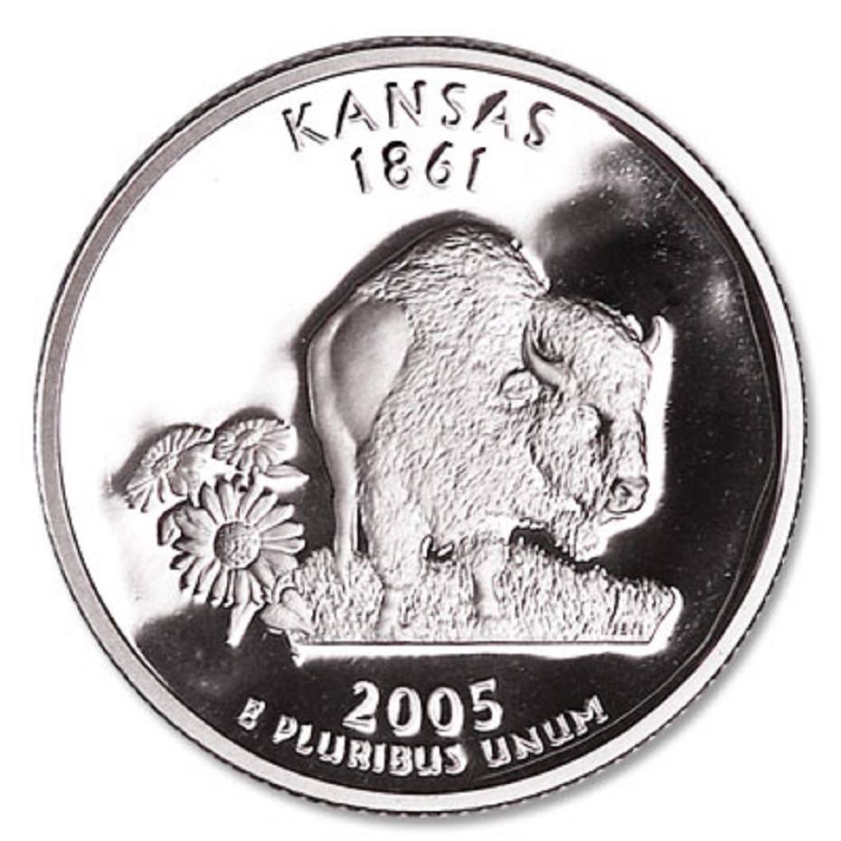2005-S KANSAS  STATE  PROOF QUARTER