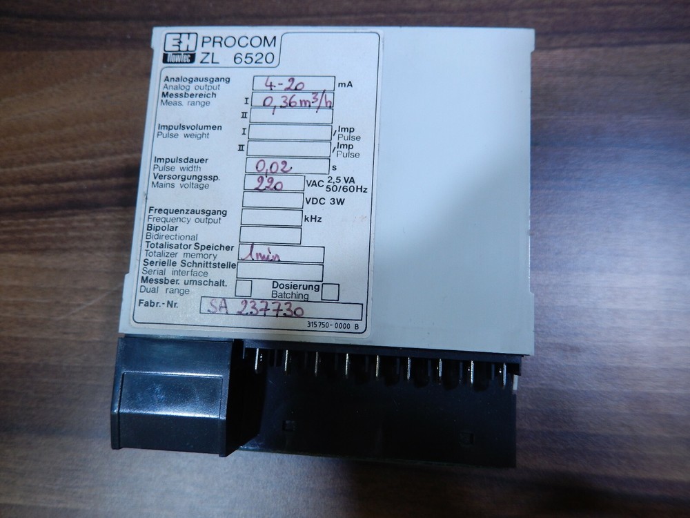 Endress Hauser FLOWTEC ZL 6520, PROCOM