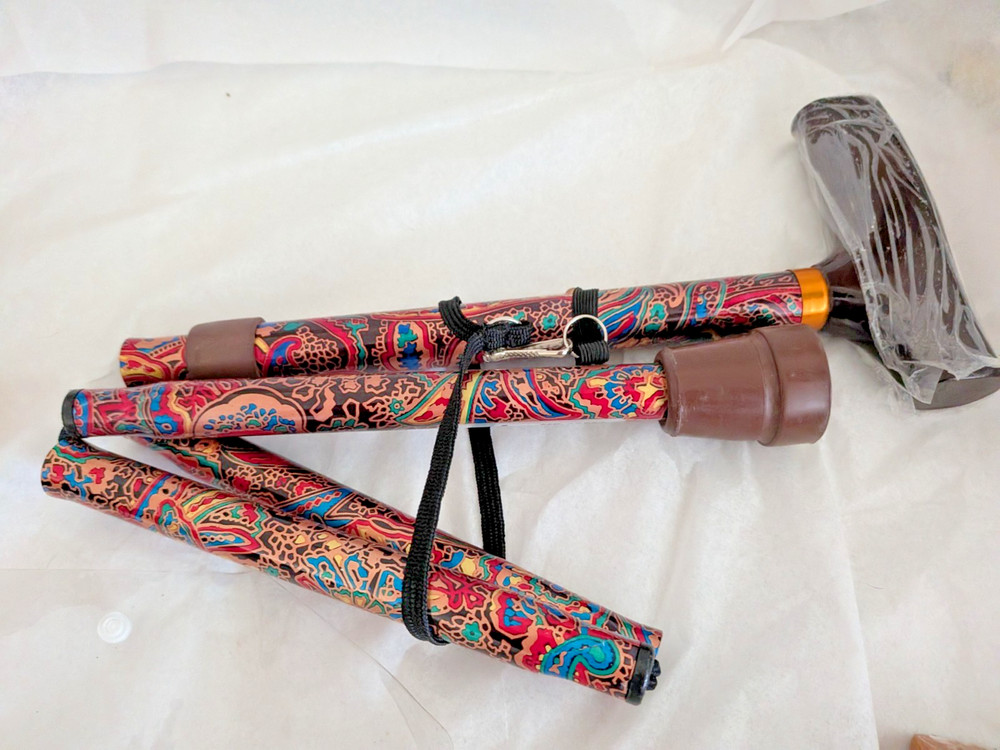 Folding Cane colorful design 32"