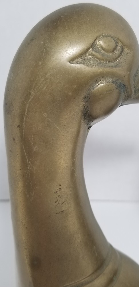 Vintage Solid Brass Mallard Duck Heads Bookends Pair Set