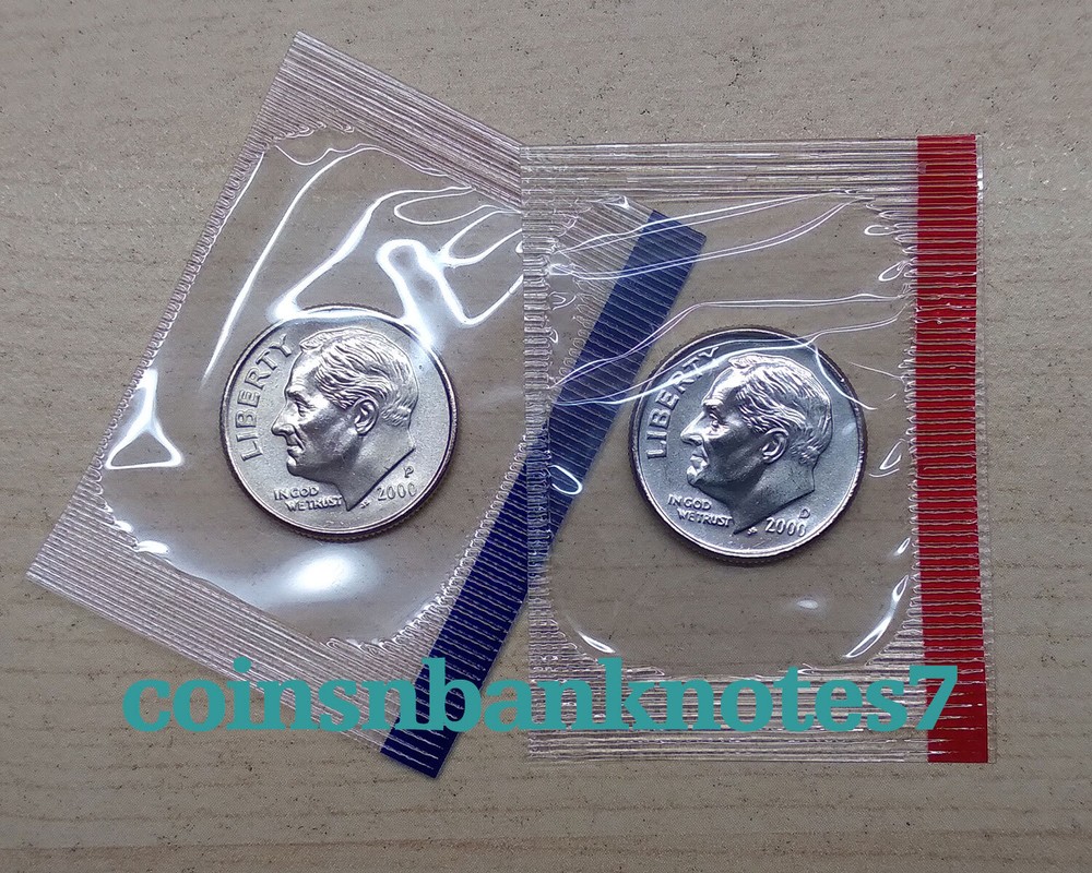 2000- D & P Roosevelt Dime BU Set