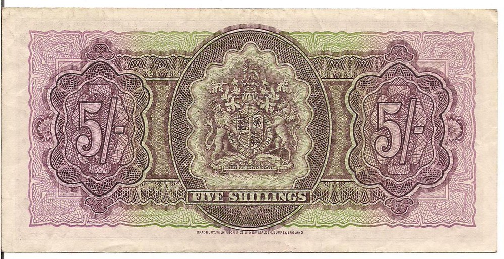 BERMUDA, 5 SHILLINGS, QEII, 1957