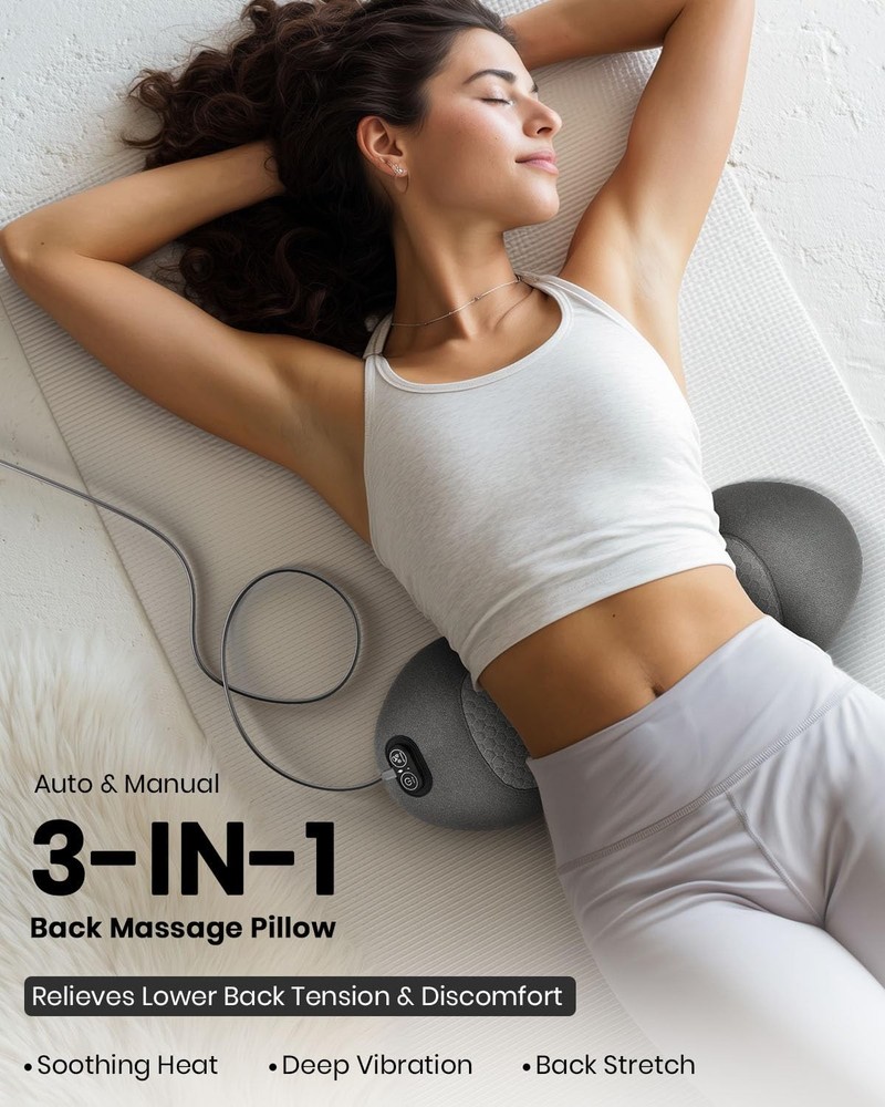 Triple Fusion Back Massager with Stretching, Black-Basic, Black-basic