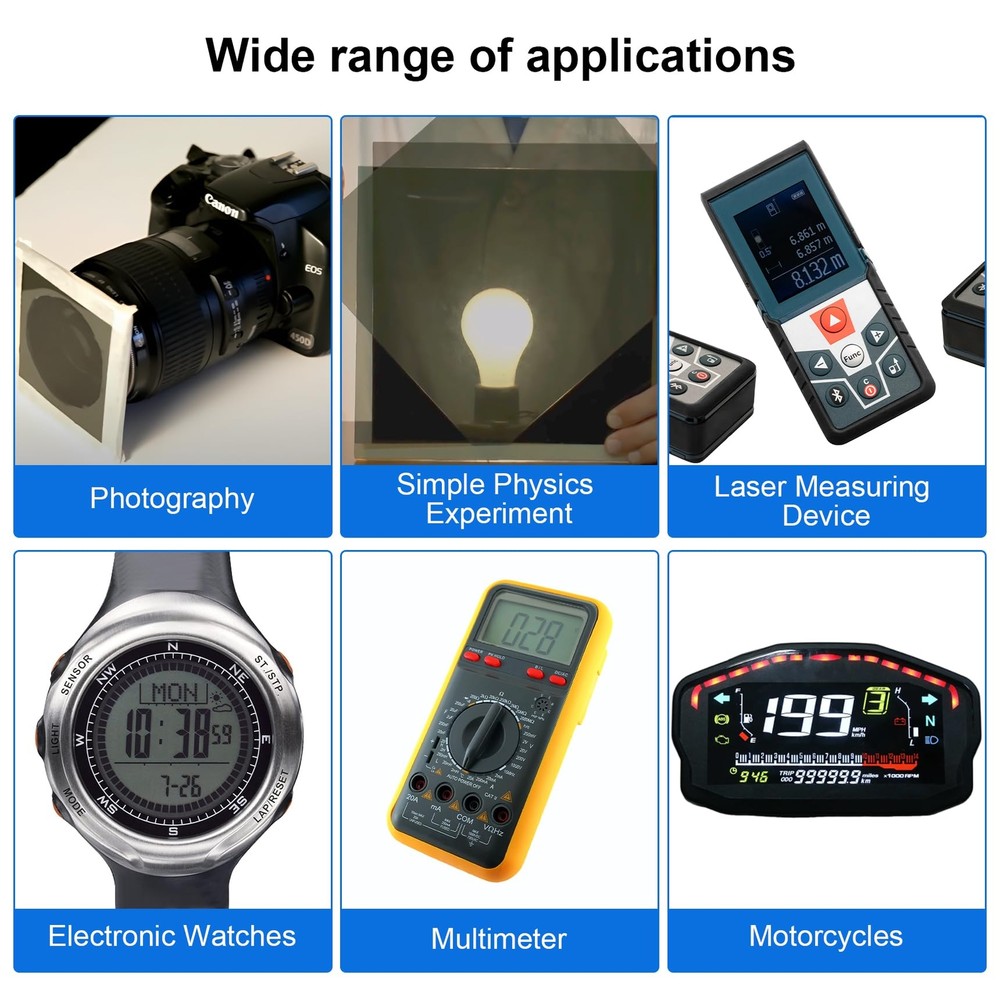 Polarized Filter Film Adhesive Sheets For Dashboard Display LCD Watch Screen 2pc