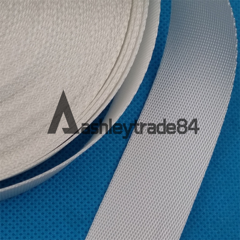 25M Length (25mm) Width White Strap Nylon Webbing Strapping NEW