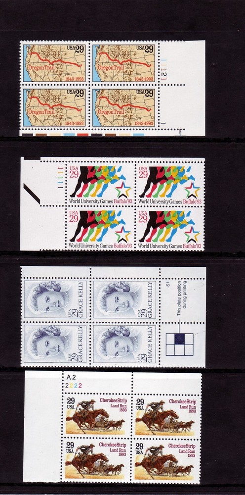 1993 COMMEMORATIVE PLATE BLOCK YEAR SET. (20) DIFFERENT. SCV $61
