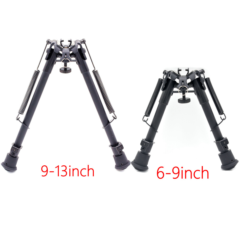 6,9" Foldable Rifle Bipod Adjustable Spring Return with Adapter for Hunting