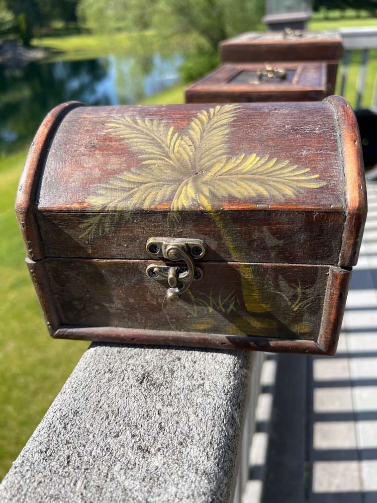 Hand crafted and painted palm tree trunk