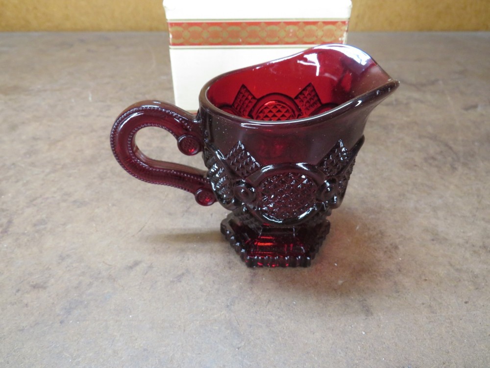 Avon 1876 Cape Cod Collection Ruby Red Replacement Creamer Glass