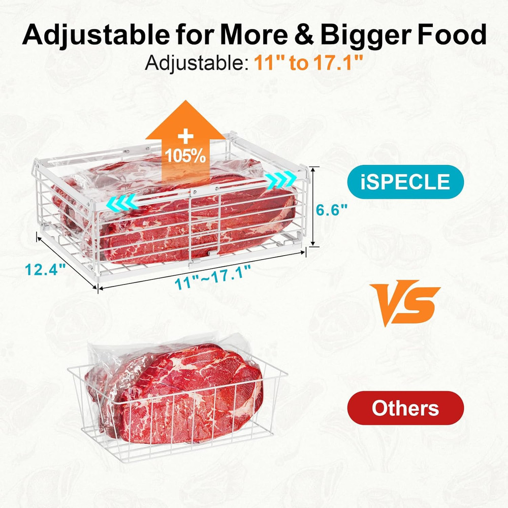 4 Pack Freezer Organizer Bins, Adjustable Wire Baskets for 10 to 20 Cu.Ft Chest