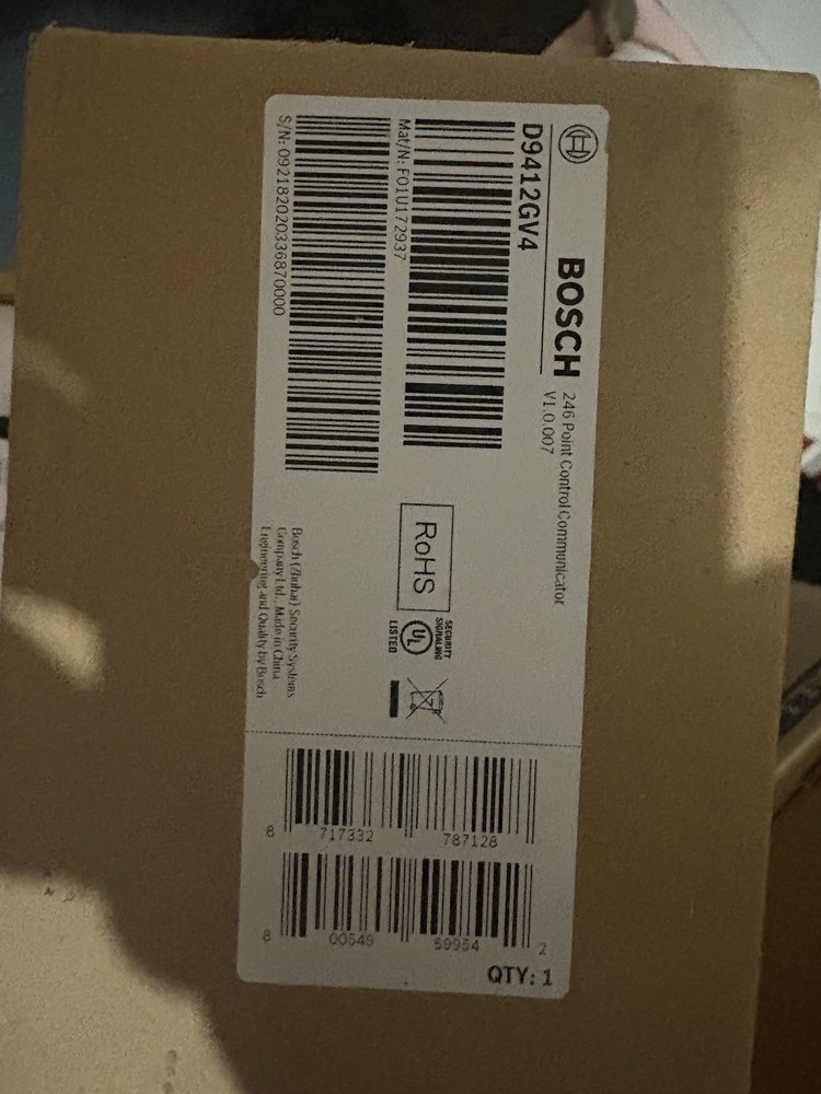 Bosch D9412GV3Control Panel - New, Open Box