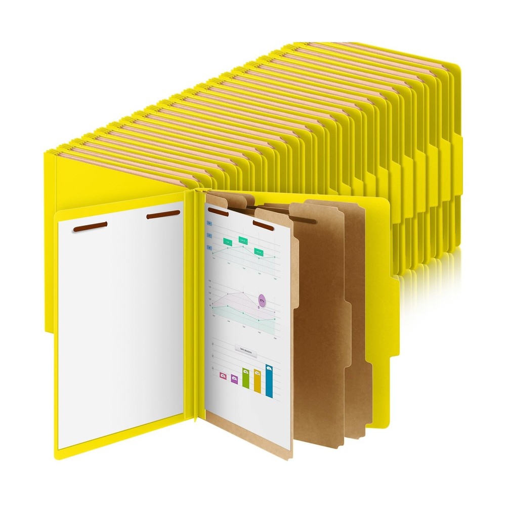 Skyygemm 60 Pcs Classification Folders Letter Size, 3 Divider Pressboard File...