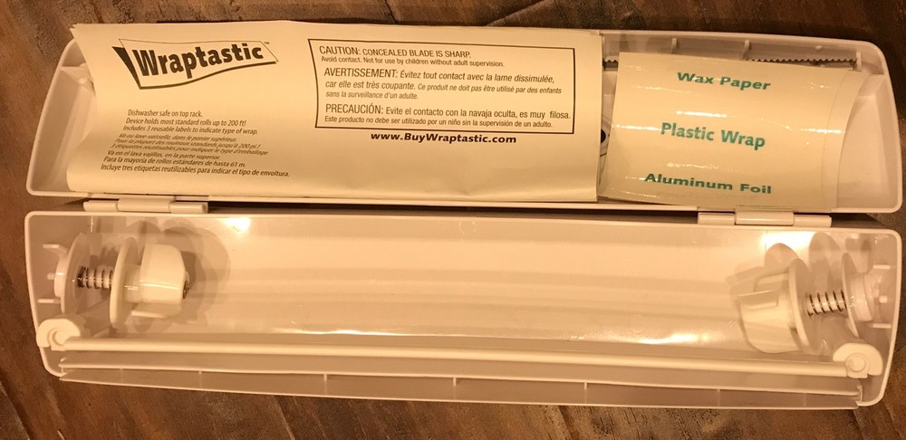 WRAPTASTIC DISPENSER PULL/PRESS/WRAP PAPER PLASTIC FOIL - w/o Box - Never Used
