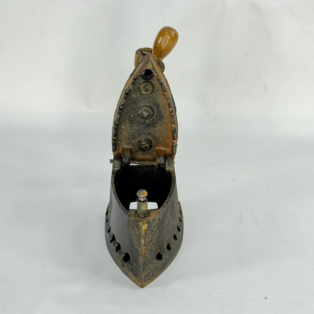 Vintage Mini 4” Cast Iron Sad Coal Fired Clothes Press Iron