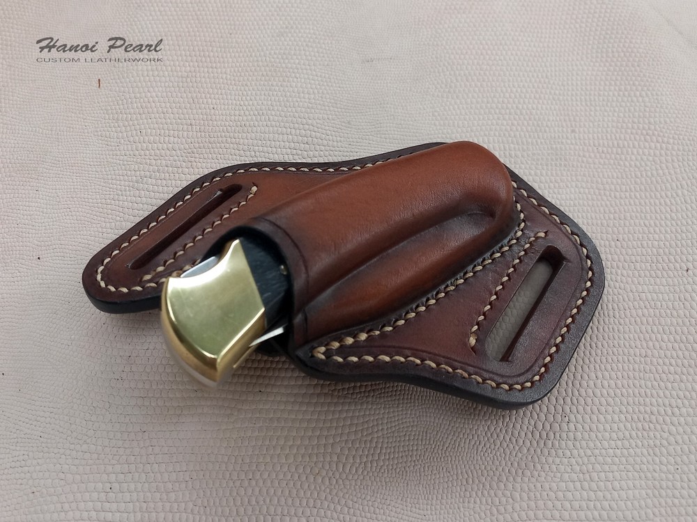 Buck 112 Custom Sheath | Strong-side 45 Degree Canted Leather Sheath