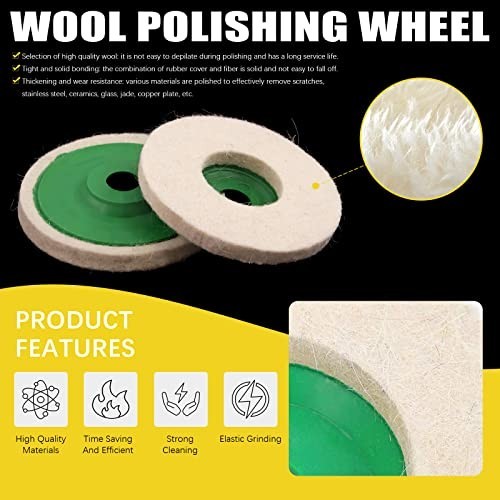 17 Pcs Polishing Buffer Wheels Set - Wool & Nylon Discs + 3 Compounds for Angle