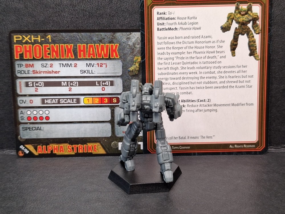 BattleTech Phoenix Hawk + Alpha Strike & Pilot Cards Inner Sphere Battle Lance