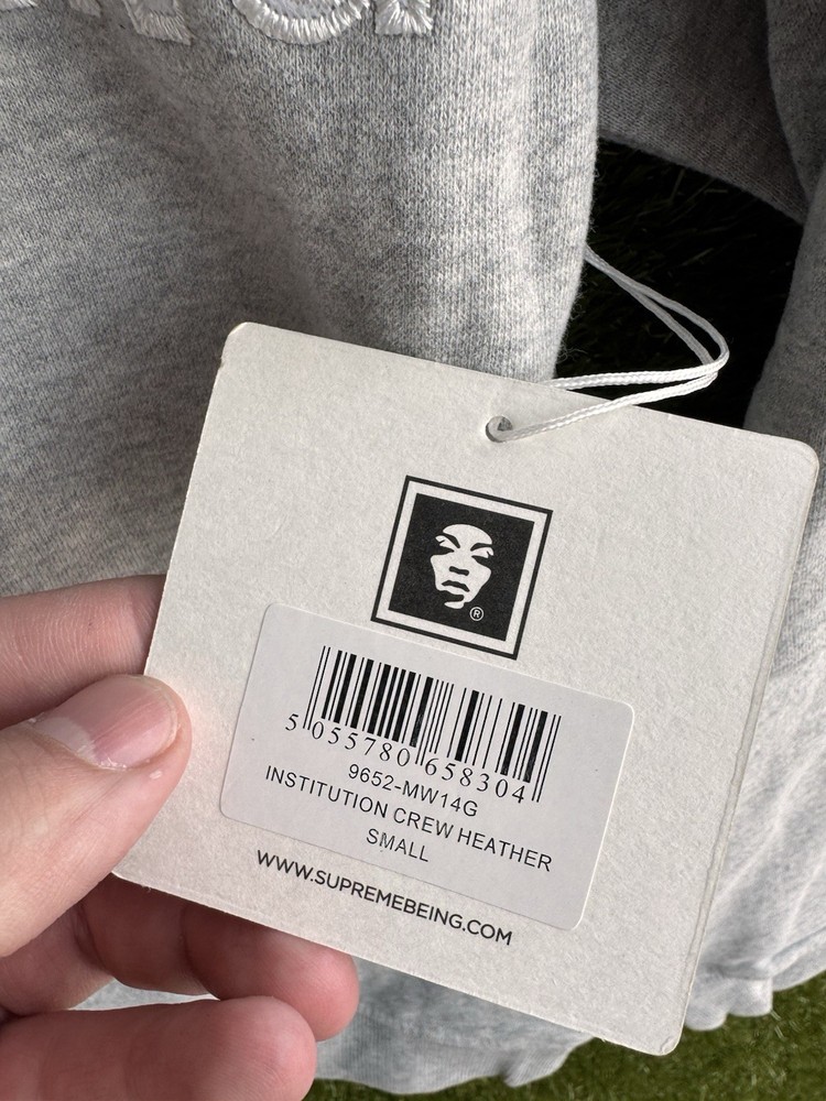Mens SupremeBeing “Institution” Grey Pullover Jumper Size Small