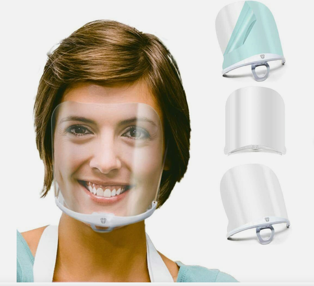 SHIELDOFGLORY Clear Reusable FACE SHIELD (2 Frames & 3 Shields - 6" Tall)