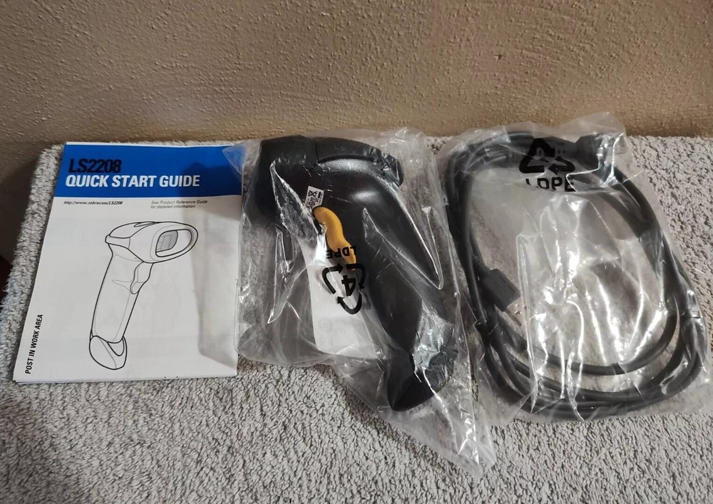 Symbol Zebra LS2208 Corded Handheld Standard Range Laser Barcode Scanner