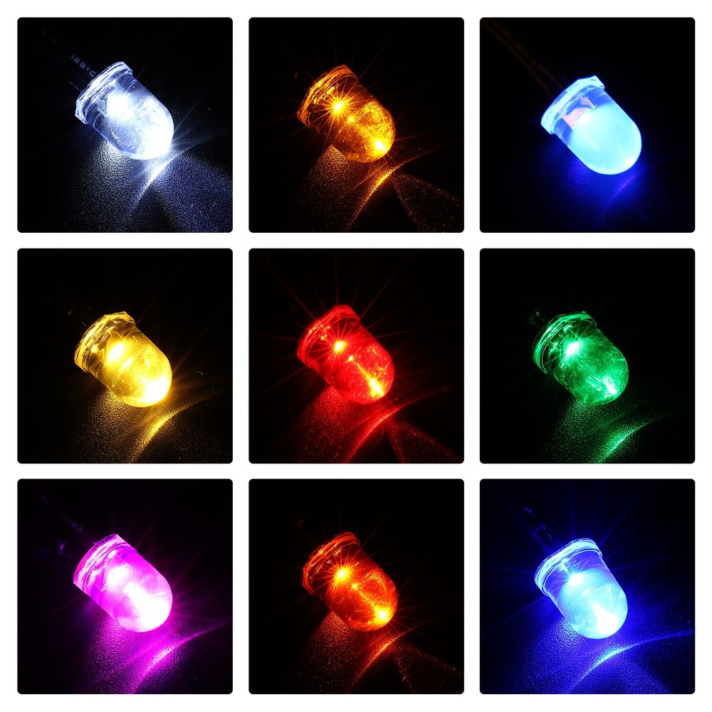 40 Pcs 9-12V DC 10mm LED Diode Light, Yellow Light