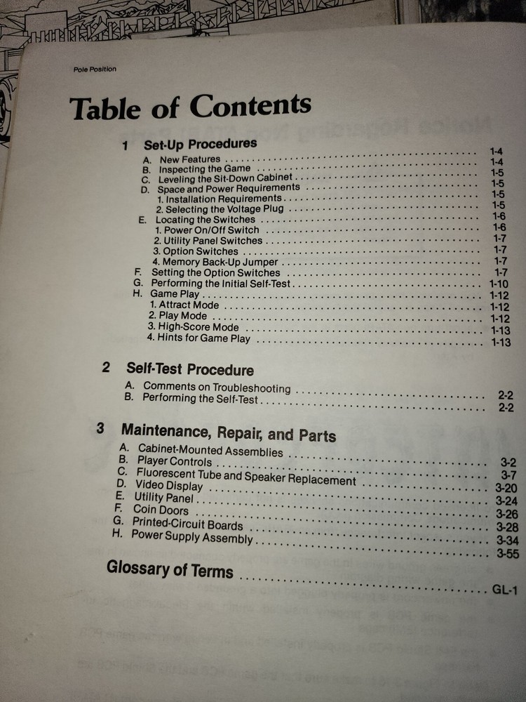 Pole Position Manual & Schematics Arcade
