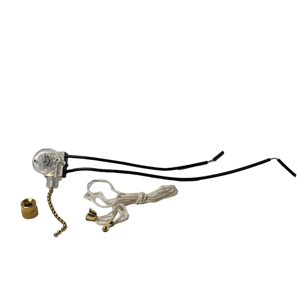 Shine Top Brass Switch with Pull Chain String - On/Off Light, Fan, Fixture